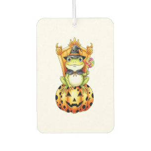 Halloween Cute Frog on Pumpkin Air Freshener