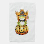Halloween Cute Frog on Pumpkin Garden Flag