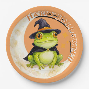 Halloween Cute Frog Toad Witch Paper Plates