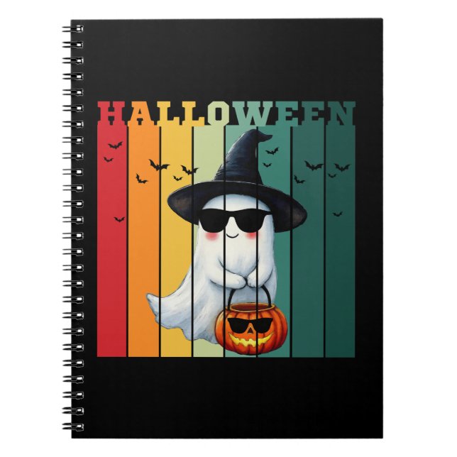 Halloween cute funny ghost pumpkin gift ideas notebook (Front)