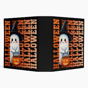 Halloween Cute Funny Ghost Typography gift ideas 3 Ring Binder