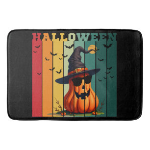 Halloween cute funny pumpkin vintage fall autumn bath mat