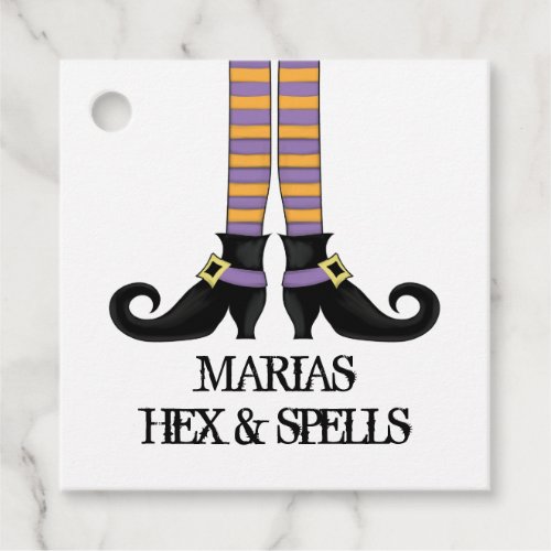 Halloween Cute Funny Whimsical Witch Shoes Favor Tags