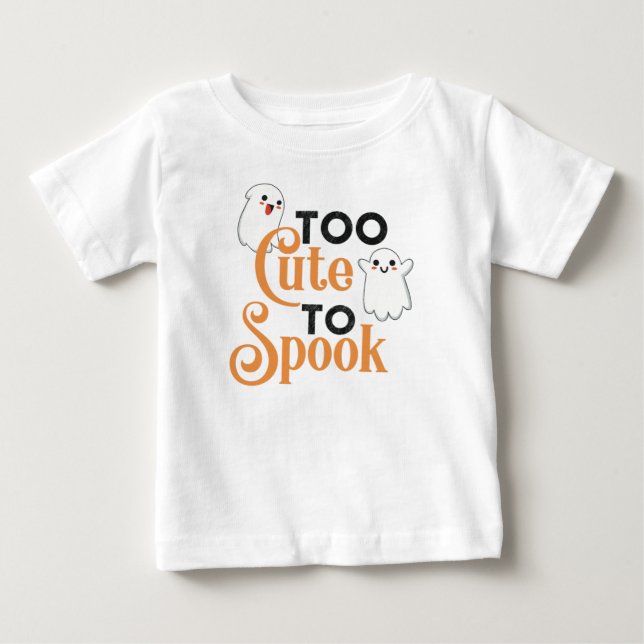 Halloween Cute Ghost and Pumpkin Baby T-Shirt (Front)