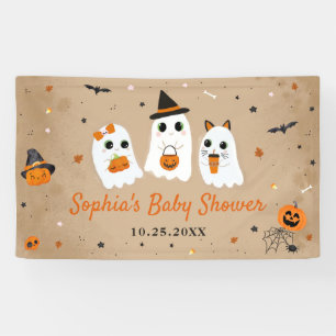 Halloween Cute Ghost Baby Shower Banner