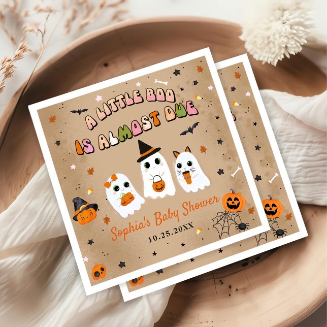 Halloween Cute Ghost Baby Shower Napkins (Creator Uploaded)