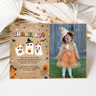 Halloween Cute Ghost Birthday  Thank You Card