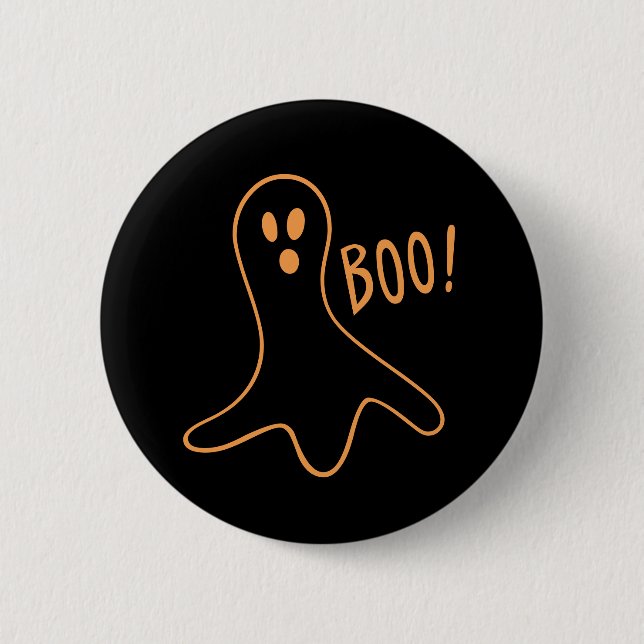 Halloween Cute Ghost Booo Pinback Button (Front)