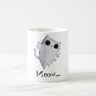 Halloween cute ghost cat coffee mug