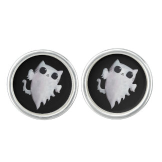 Halloween cute ghost cat cufflinks