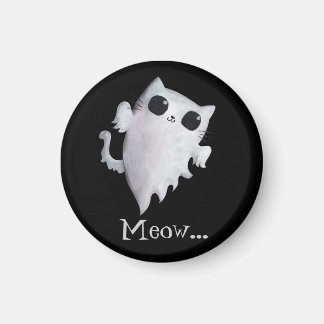 Halloween cute ghost cat magnet