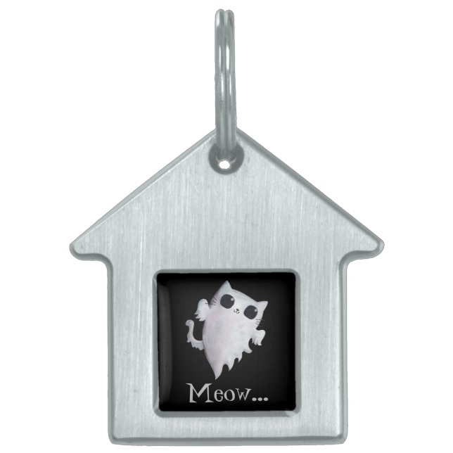 Halloween cute ghost cat pet tag (Front)