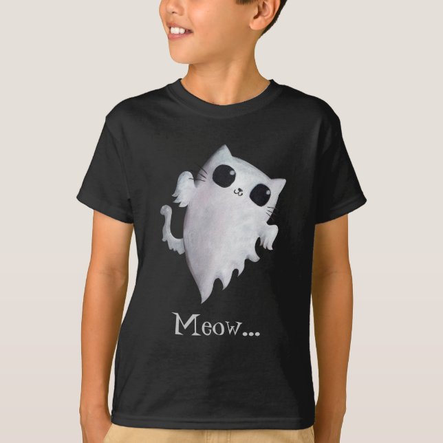 Halloween cute ghost cat T-Shirt (Front)