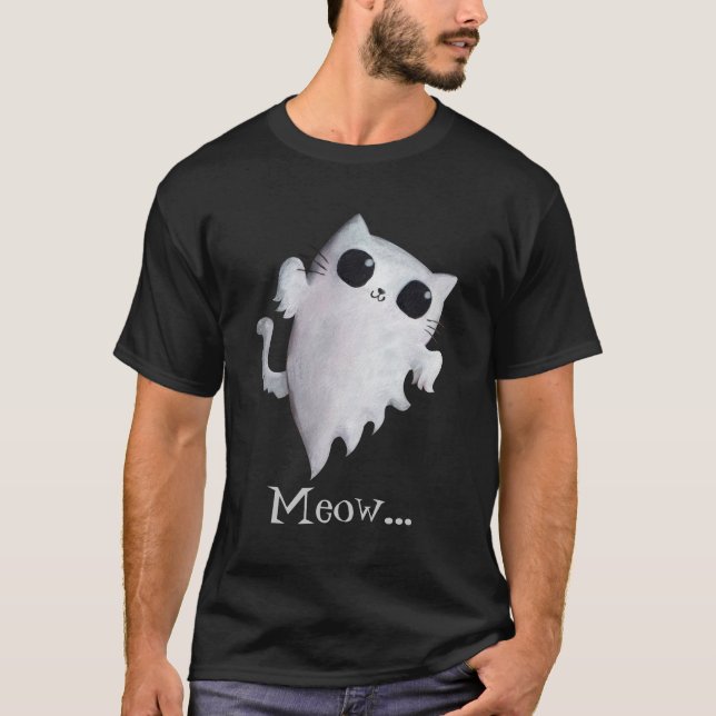 Halloween cute ghost cat T-Shirt (Front)