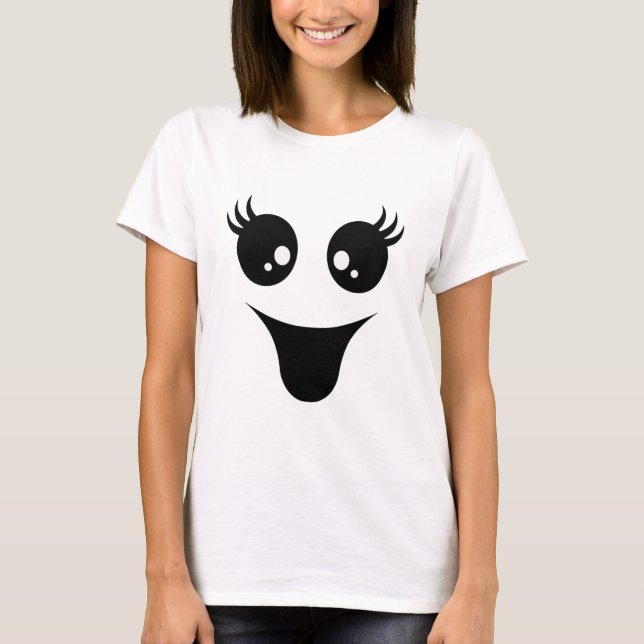 Halloween - Cute Ghost Face T-Shirt (Front)