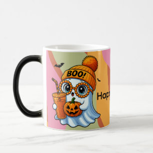 Halloween Cute Ghost Fall Pink Orange Color Morph Mug