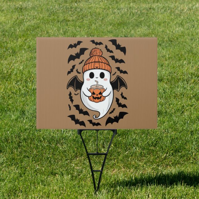 Halloween Cute Ghost  Fall Spooky Season Gift Sign (Insitu)