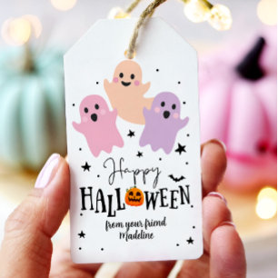 Halloween Cute Ghost Favor Tags Boo Treat Birthday