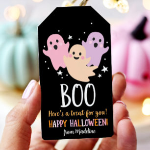 Halloween Cute Ghost Favor Tags Boo Treat Birthday