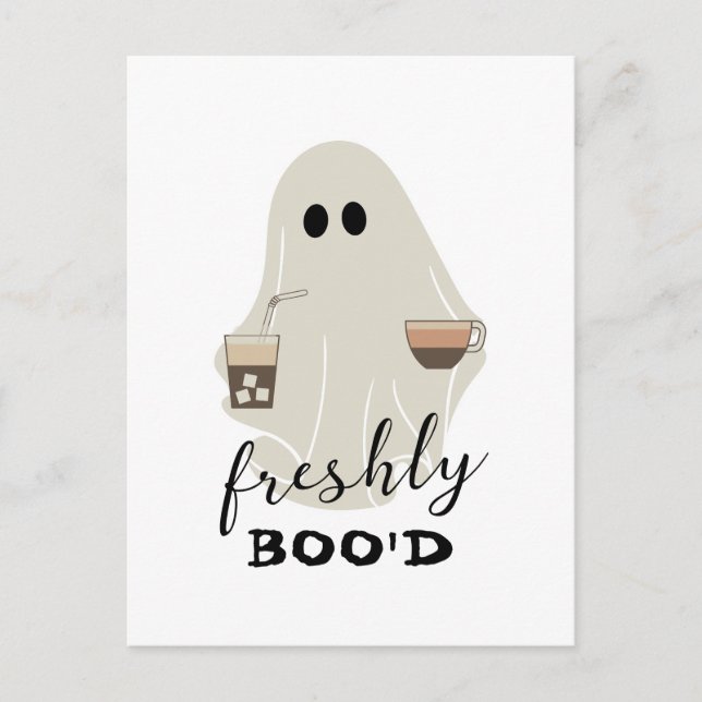 Halloween Cute Ghost | Freshly Boo'd Postcard (Front)