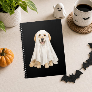 Halloween Cute Ghost Golden Retriever Notebook