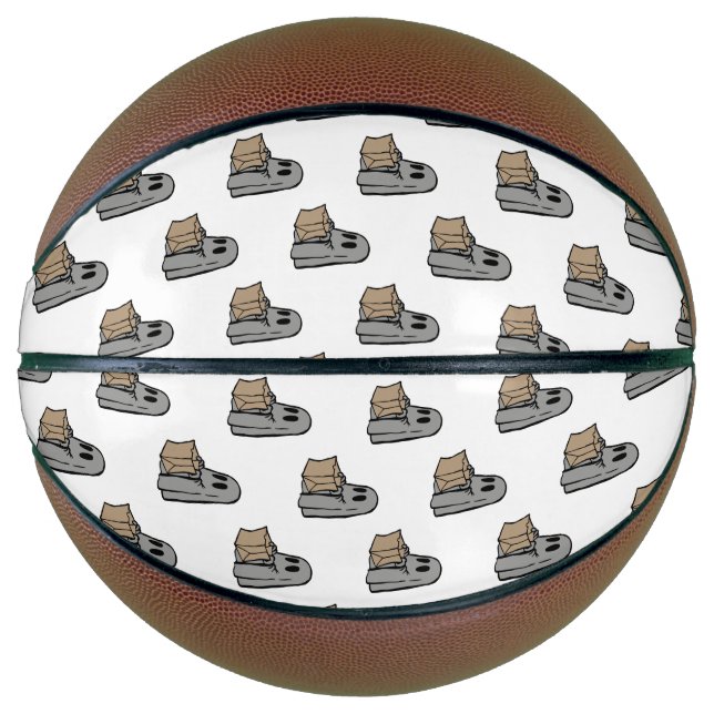 Halloween, Cute Ghost Gray, Trick Or Treat, Boo Basketball (Front)
