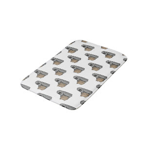 Halloween, Cute Ghost Gray, Trick Or Treat, Boo Bath Mat