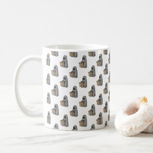 Halloween, Cute Ghost Gray, Trick Or Treat, Boo Coffee Mug