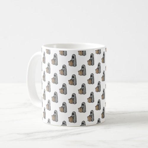 Halloween Cute Ghost Gray Trick Or Treat Boo Coffee Mug