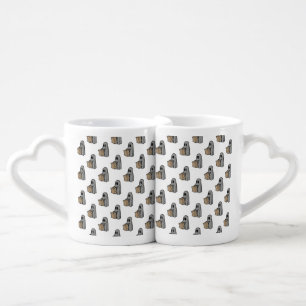 Halloween, Cute Ghost Gray, Trick Or Treat, Boo Coffee Mug Set