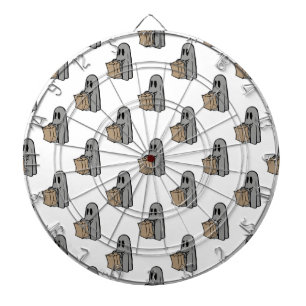 Halloween, Cute Ghost Gray, Trick Or Treat, Boo Dart Board