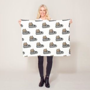 Halloween, Cute Ghost Gray, Trick Or Treat, Boo Fleece Blanket