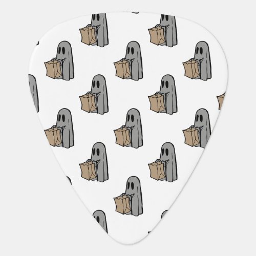 Halloween Cute Ghost Gray Trick Or Treat Boo Guitar Pick