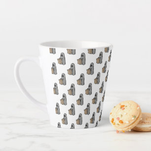 Halloween, Cute Ghost Gray, Trick Or Treat, Boo Latte Mug