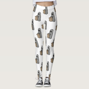 Halloween, Cute Ghost Gray, Trick Or Treat, Boo Leggings