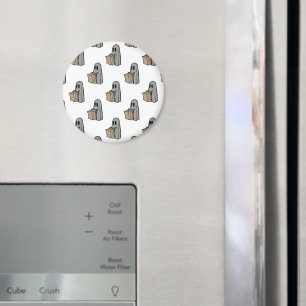 Halloween, Cute Ghost Gray, Trick Or Treat, Boo Magnet