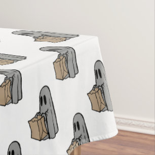 Halloween, Cute Ghost Gray, Trick Or Treat, Boo Tablecloth