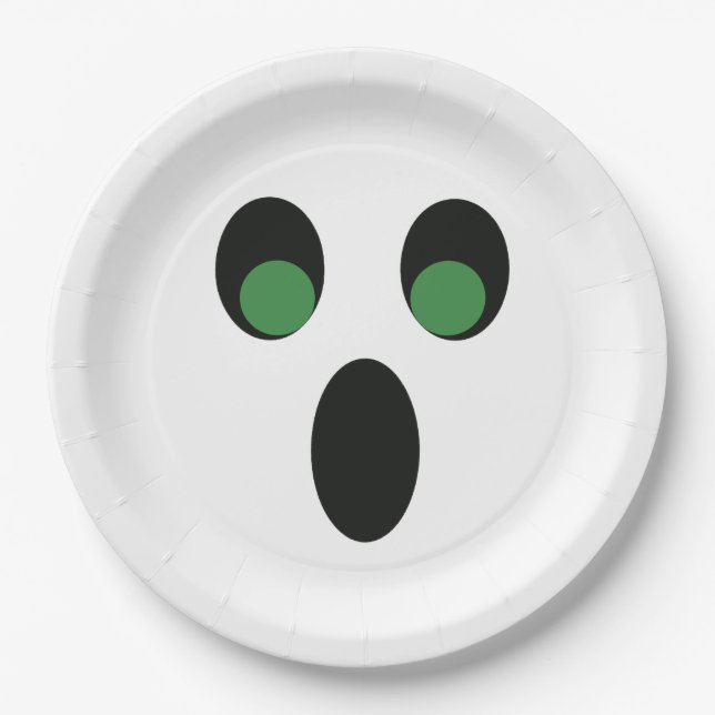 Halloween Cute Ghost Paper Plate (Front)