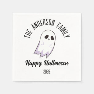 Halloween Cute Ghost Personalized Name Year Napkins