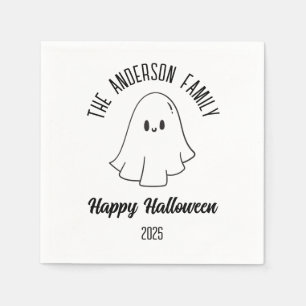 Halloween Cute Ghost Personalized Name Year Napkins