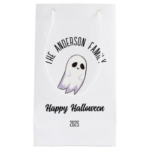 Halloween Cute Ghost Personalized Name Year Small Gift Bag