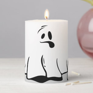 Halloween Cute Ghost Pillar Candle