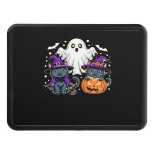 Halloween Cute Ghost Pumpkin Cat Classic T-Shirt_3 Hitch Cover