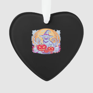 Halloween Cute Ghost Pumpkin Cat Classic T-Shirt Ornament