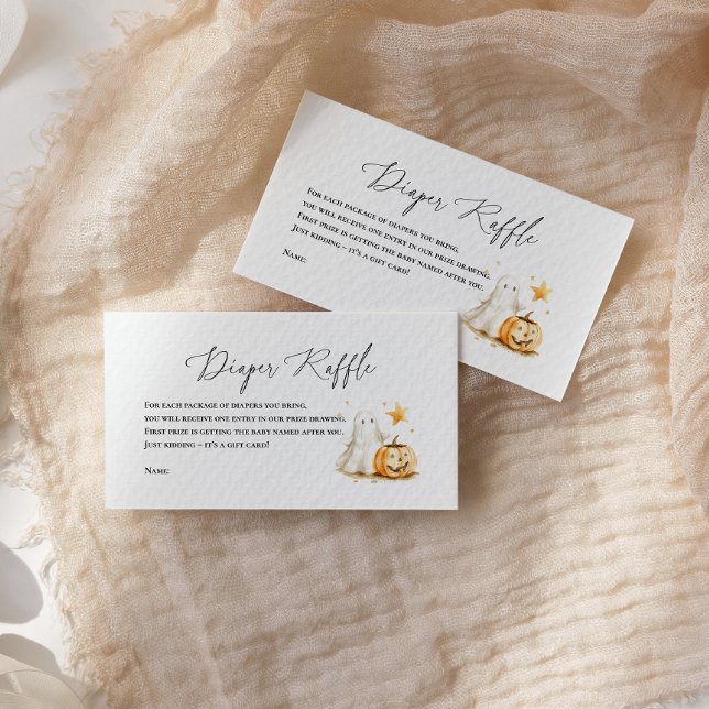 Halloween Cute Ghost Pumpkin DIAPER RAFFLE Enclosure Card (Creator Uploaded)
