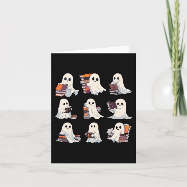 Halloween Cute Ghost Read More Books Spooky Boo Te Card (Front)