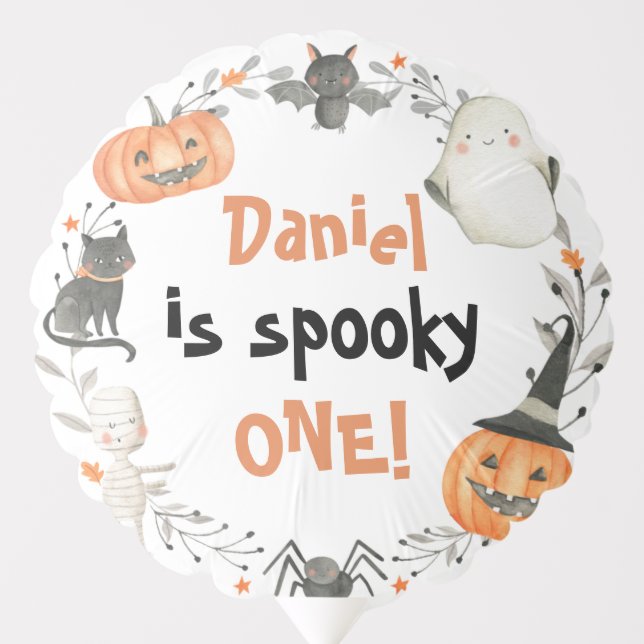 Halloween Cute Ghost Spooky One 1st Birthday Balloon (Front)