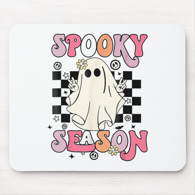 Halloween Cute Ghost Spooky Season  Mouse Pad (Front)
