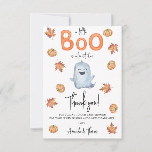 Halloween Cute Ghost thank you baby shower 