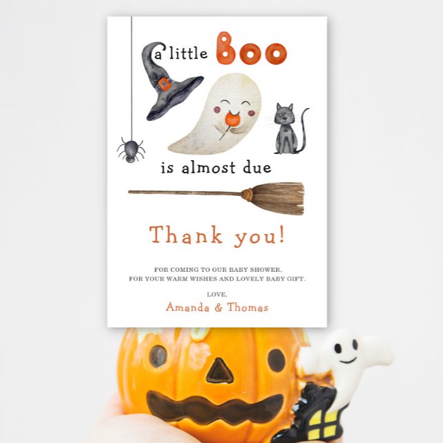 Halloween Cute Ghost thank you baby shower  Card (Creator Uploaded)